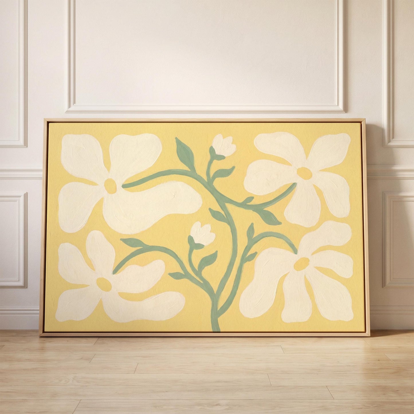 White Flower Canvas Wall Art