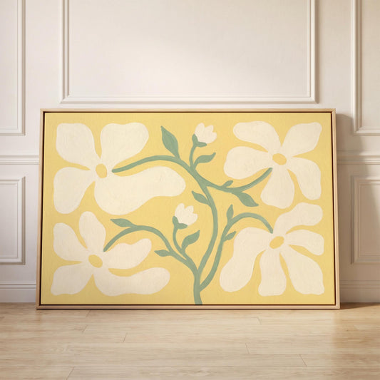 White Flower Canvas Wall Art