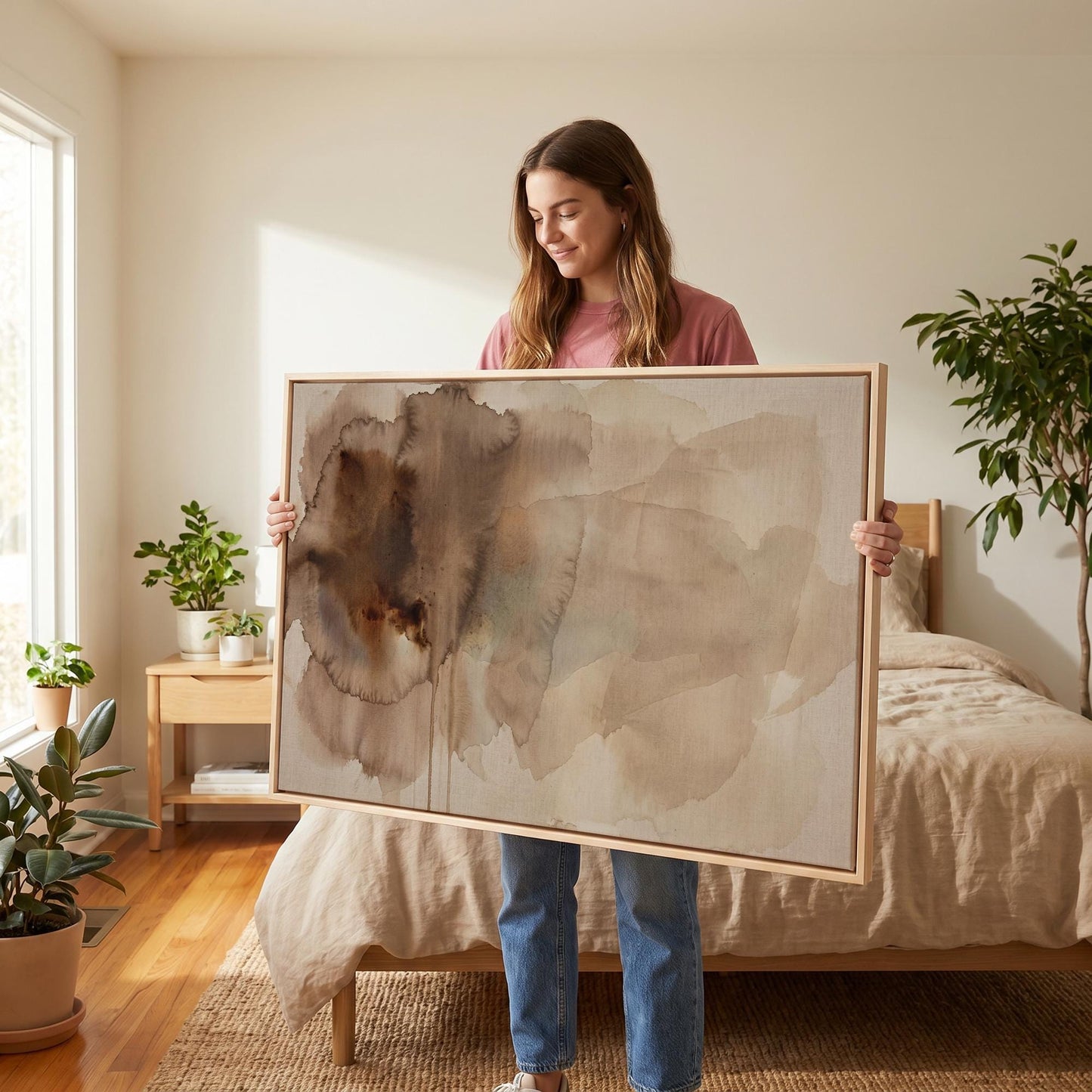 Abstract Watercolor Bloom Canvas Wall Art