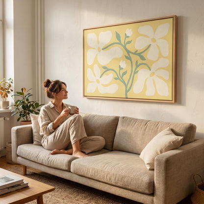 White Flower Canvas Wall Art