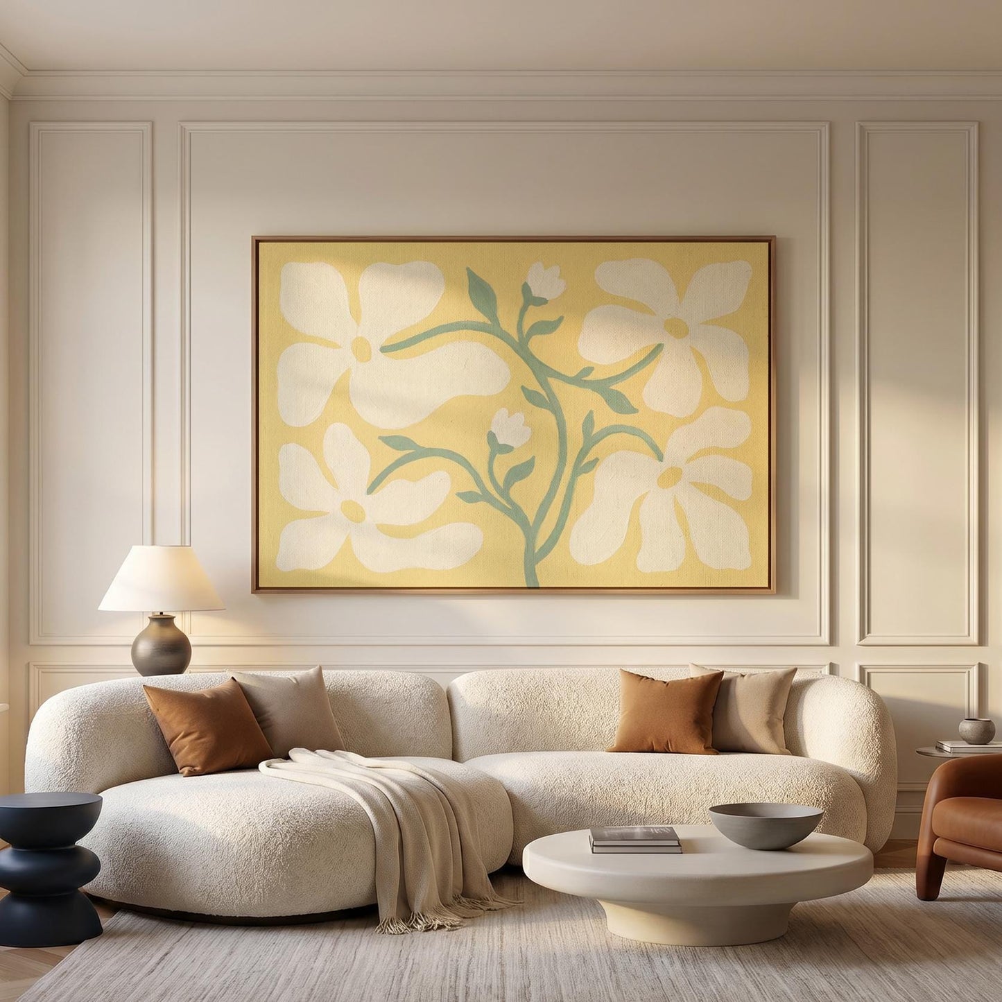 White Flower Canvas Wall Art