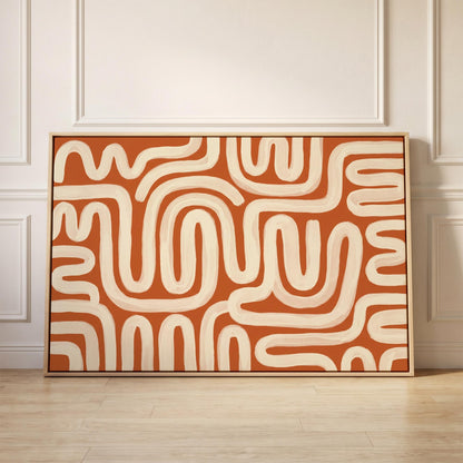 Abstract Wavy Lines Canvas Wall Art