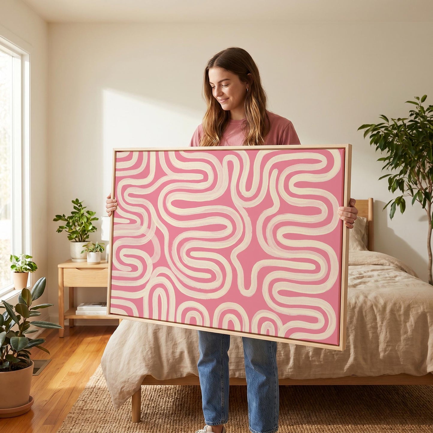 Abstract Wavy Lines Canvas Wall Art