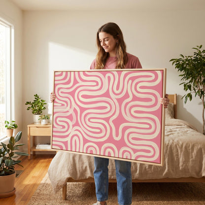 Abstract Wavy Lines Canvas Wall Art