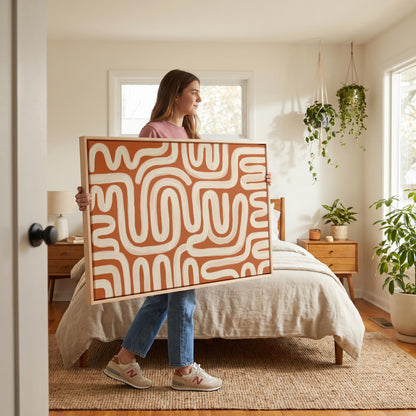 Abstract Wavy Lines Canvas Wall Art