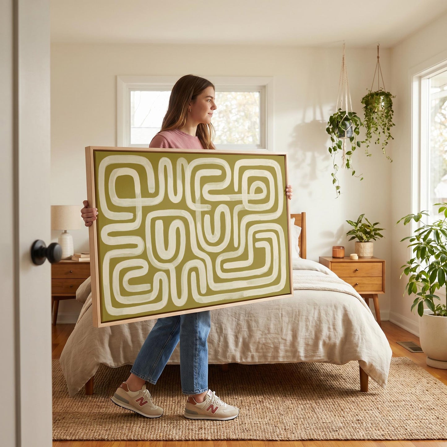 Abstract Maze Lines Canvas Wall Art