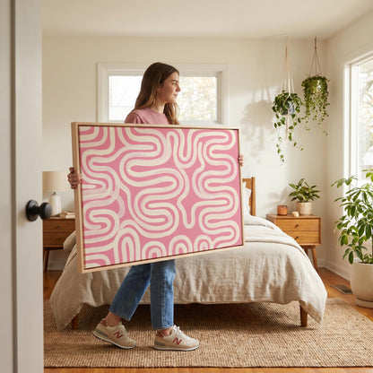 Abstract Wavy Lines Canvas Wall Art