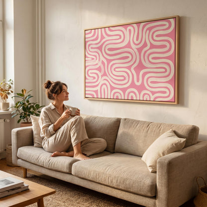 Abstract Wavy Lines Canvas Wall Art