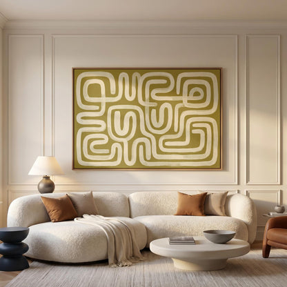 Abstract Maze Lines Canvas Wall Art