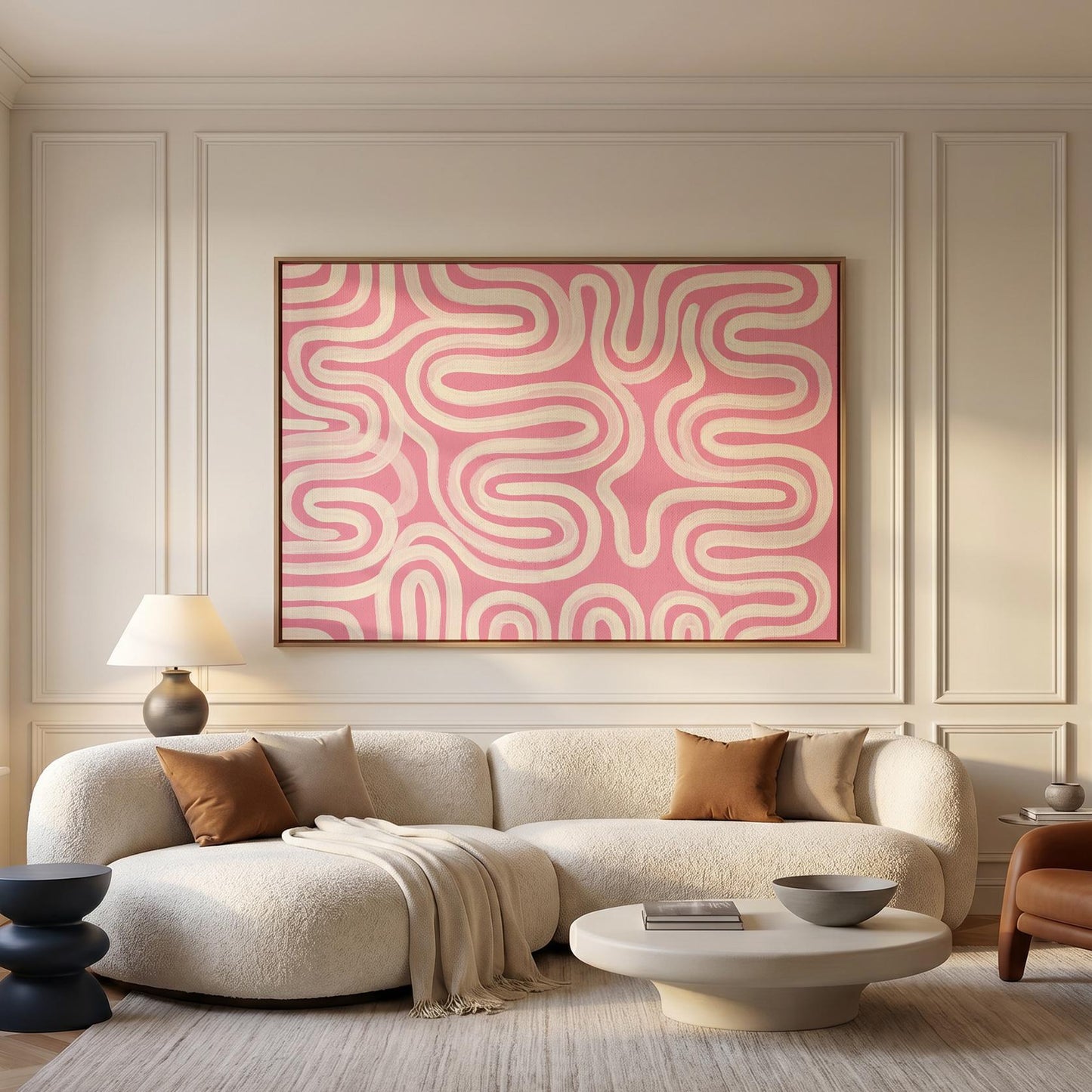 Abstract Wavy Lines Canvas Wall Art