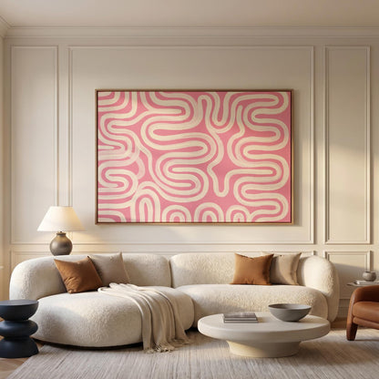 Abstract Wavy Lines Canvas Wall Art