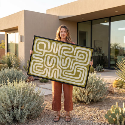 Abstract Maze Lines Canvas Wall Art