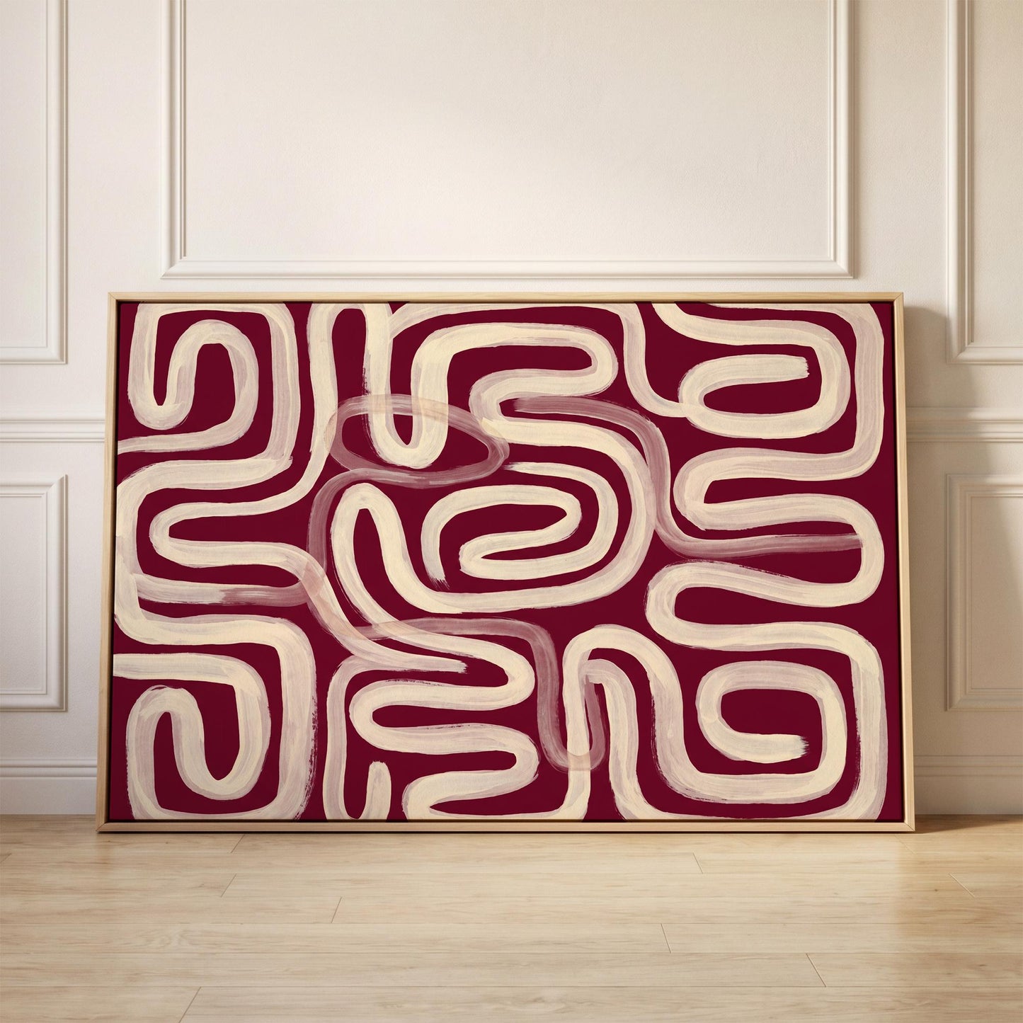 Abstract Swirl Lines Canvas Wall Art