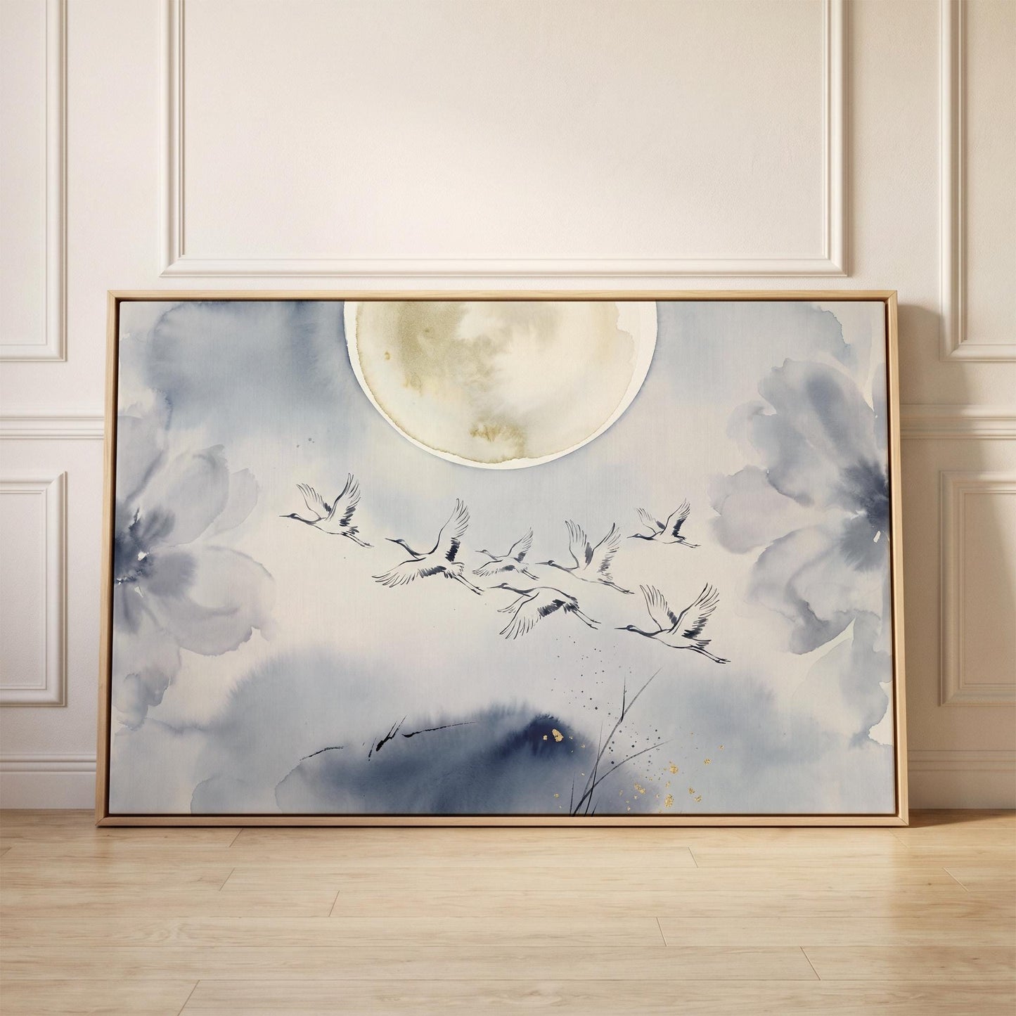 Flying Cranes Canvas Wall Art