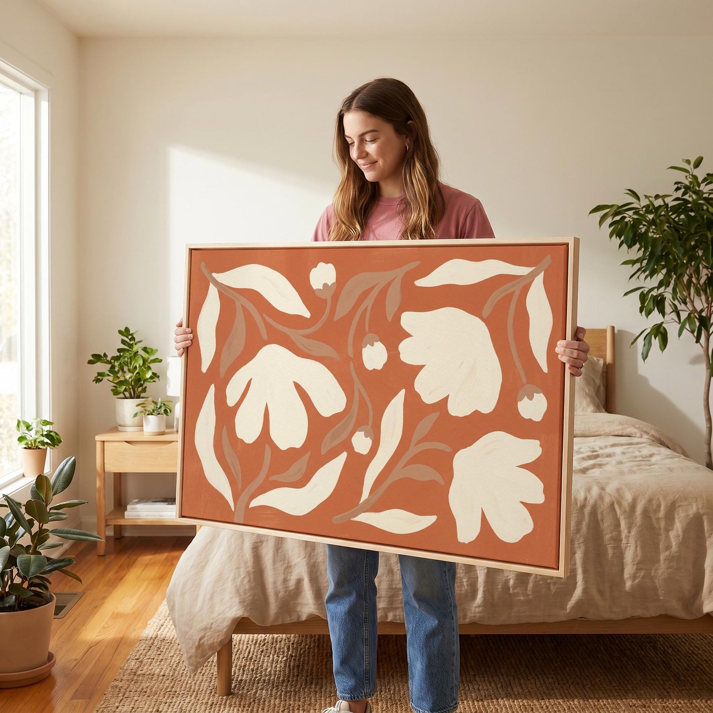 Abstract Floral Canvas Wall Art
