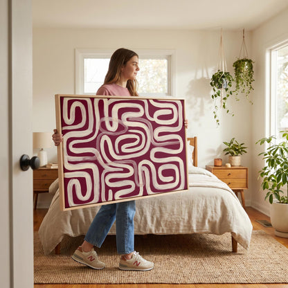 Abstract Swirl Lines Canvas Wall Art