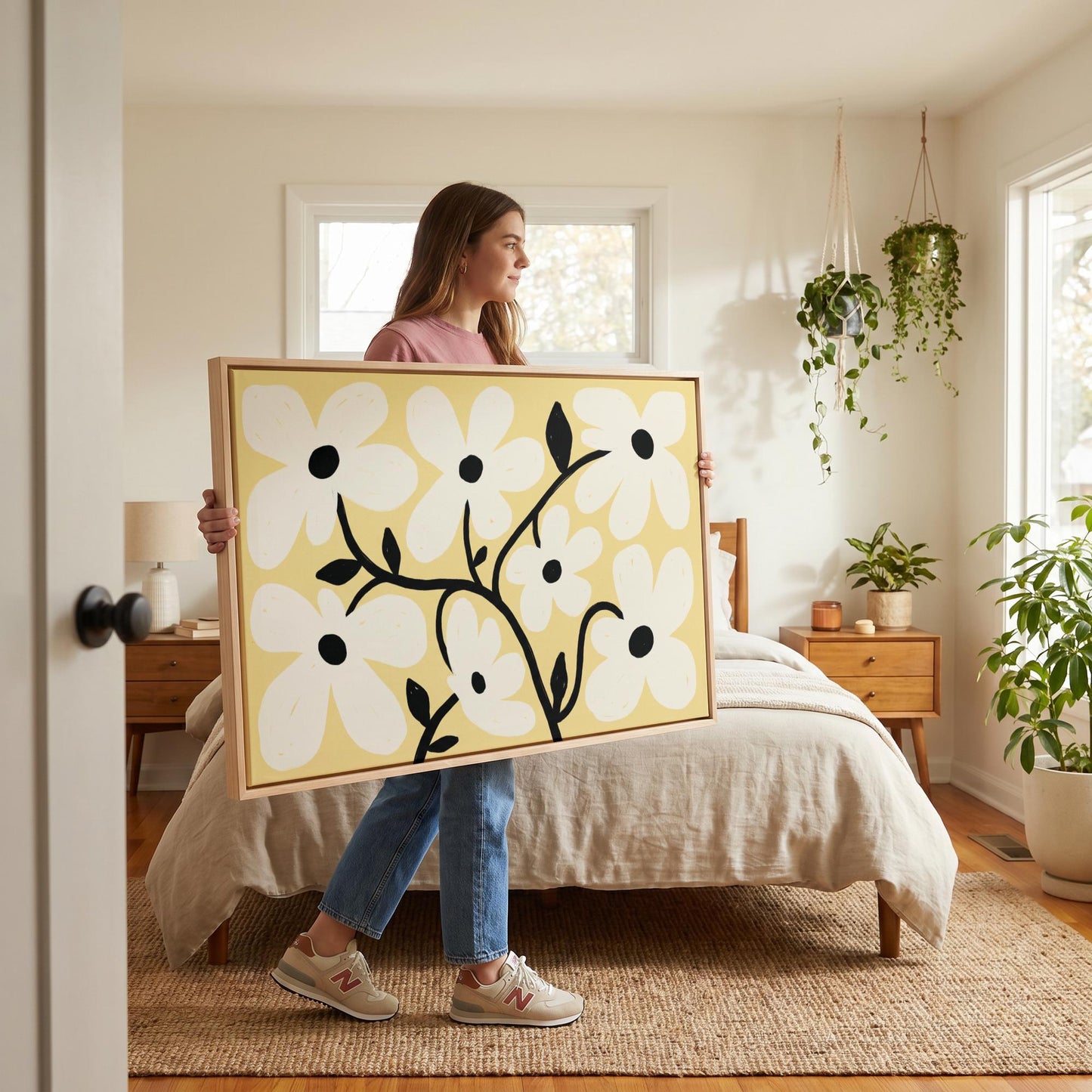 Daisy Flower Canvas Wall Art