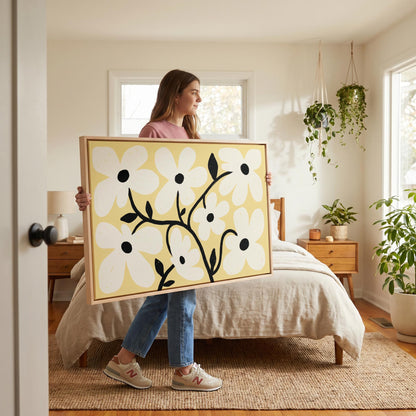 Daisy Flower Canvas Wall Art