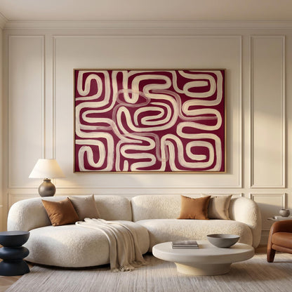 Abstract Swirl Lines Canvas Wall Art