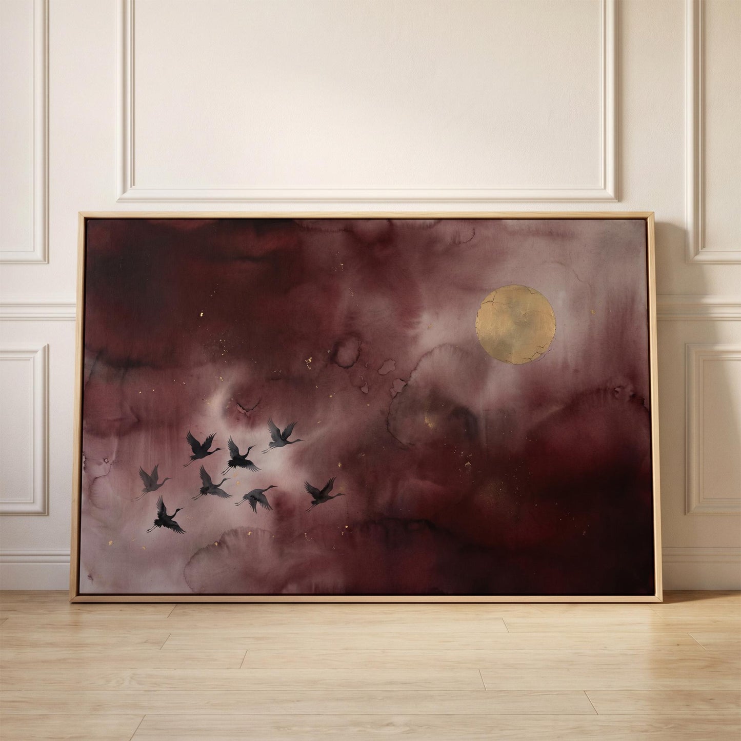 Flying Cranes Canvas Wall Art
