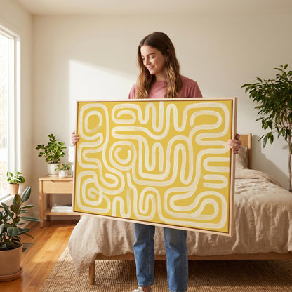 Abstract Swirl Lines Canvas Wall Art