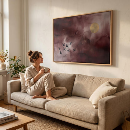Flying Cranes Canvas Wall Art