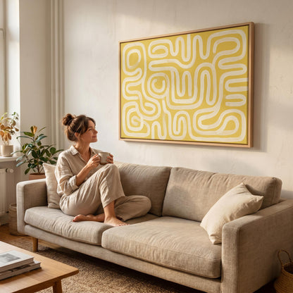 Abstract Swirl Lines Canvas Wall Art