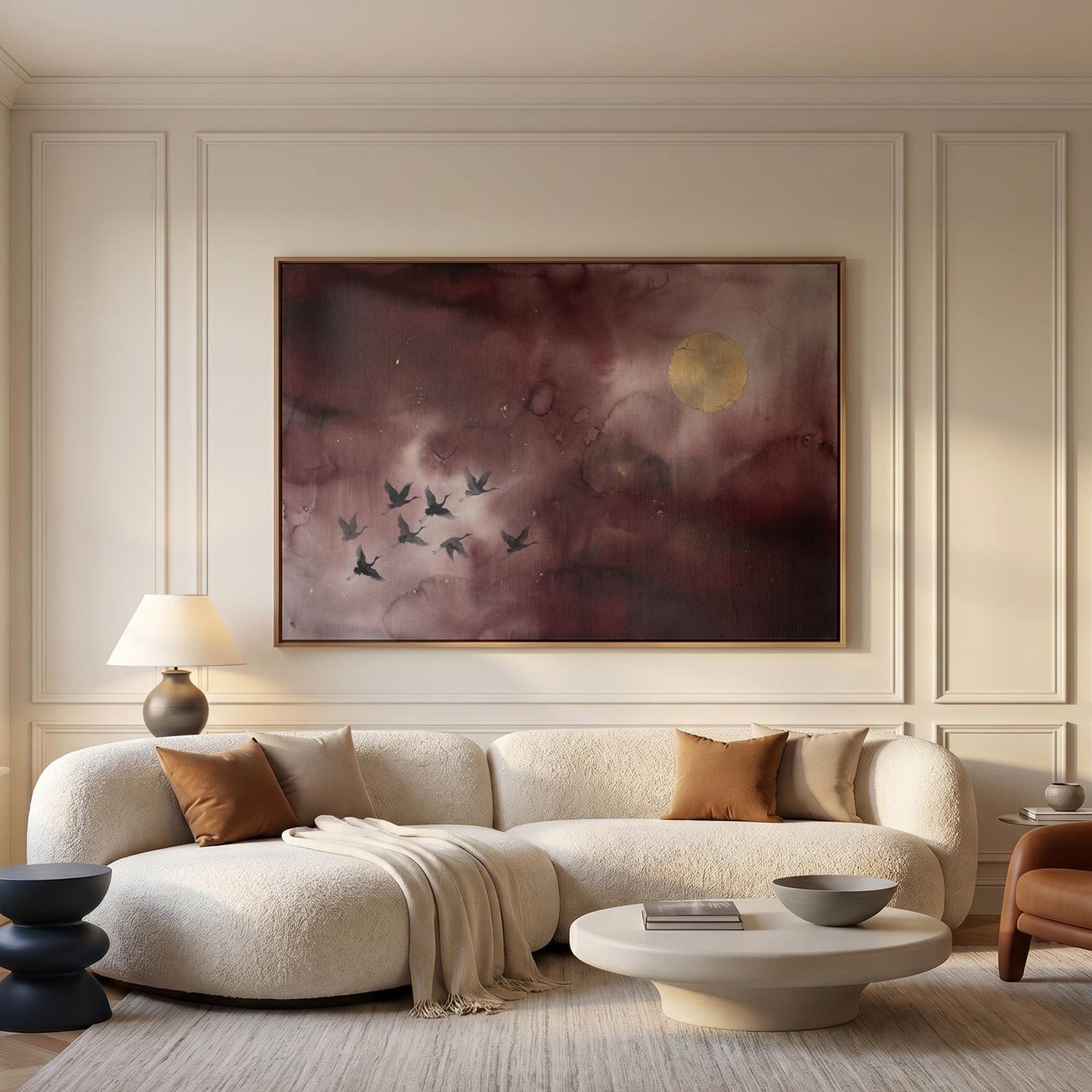 Flying Cranes Canvas Wall Art