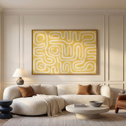 Abstract Swirl Lines Canvas Wall Art