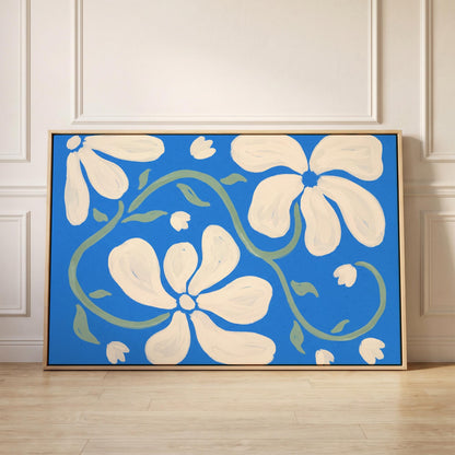 White Floral Canvas Wall Art