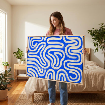 Abstract Wavy Lines Canvas Wall Art