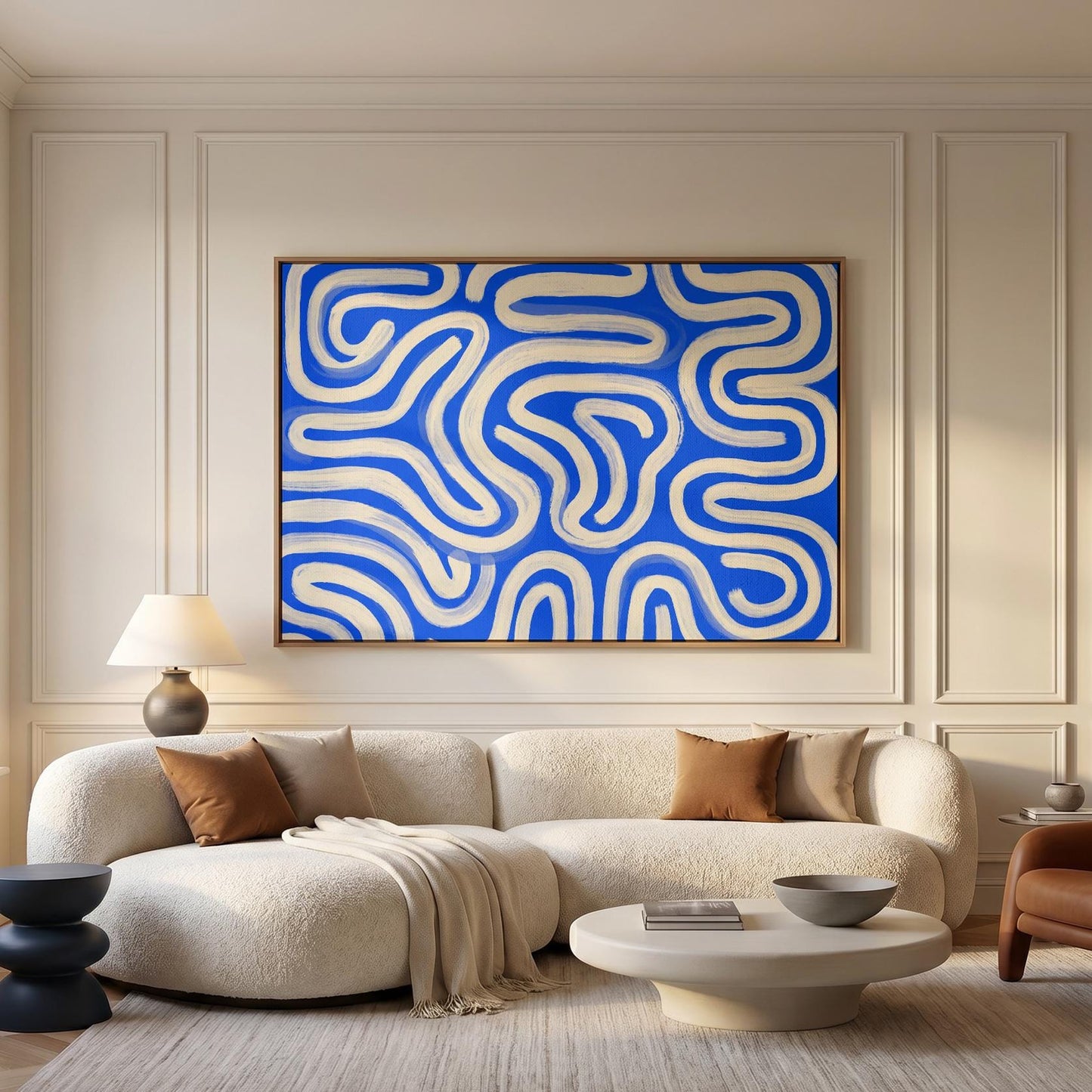 Abstract Wavy Lines Canvas Wall Art
