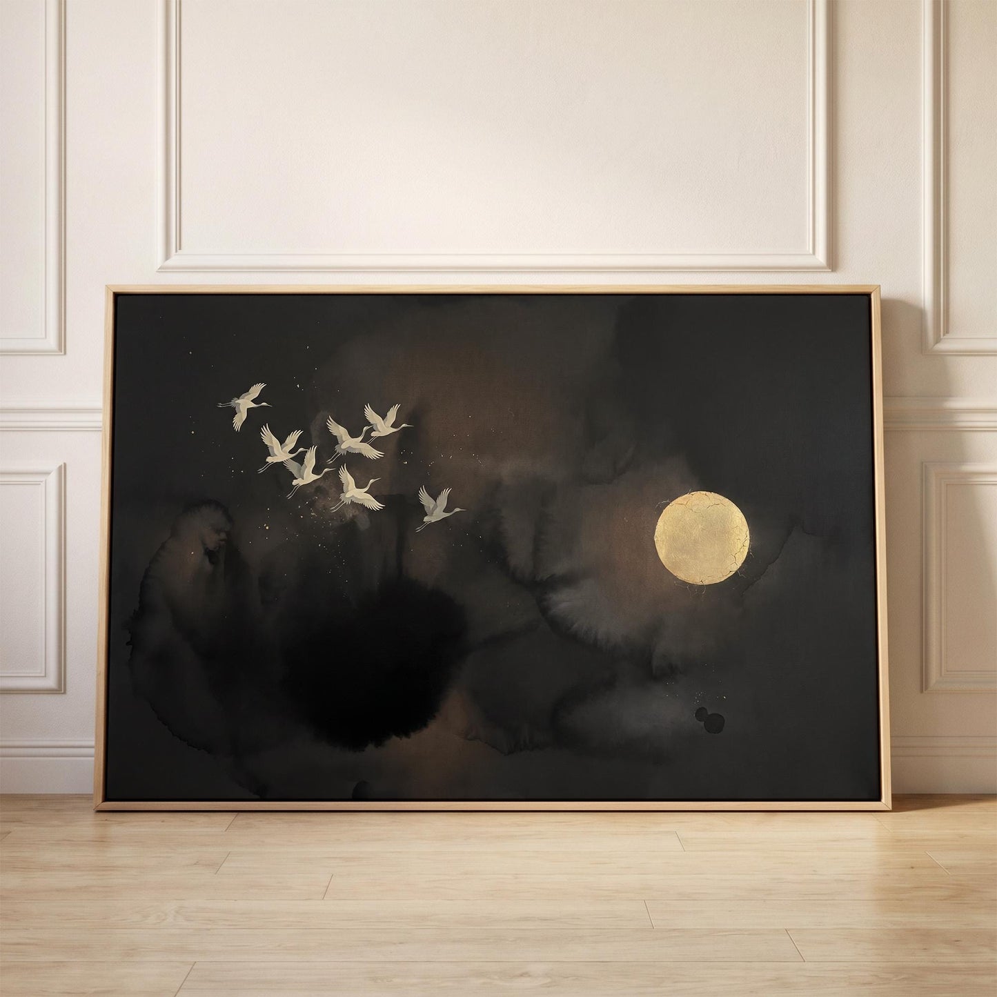 Flying Cranes Canvas Wall Art