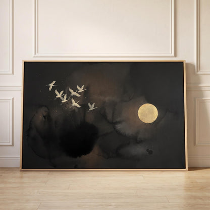 Flying Cranes Canvas Wall Art
