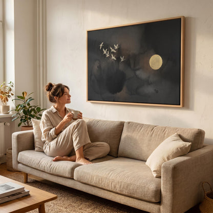 Flying Cranes Canvas Wall Art