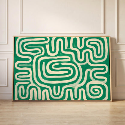 Abstract Maze Lines Canvas Wall Art