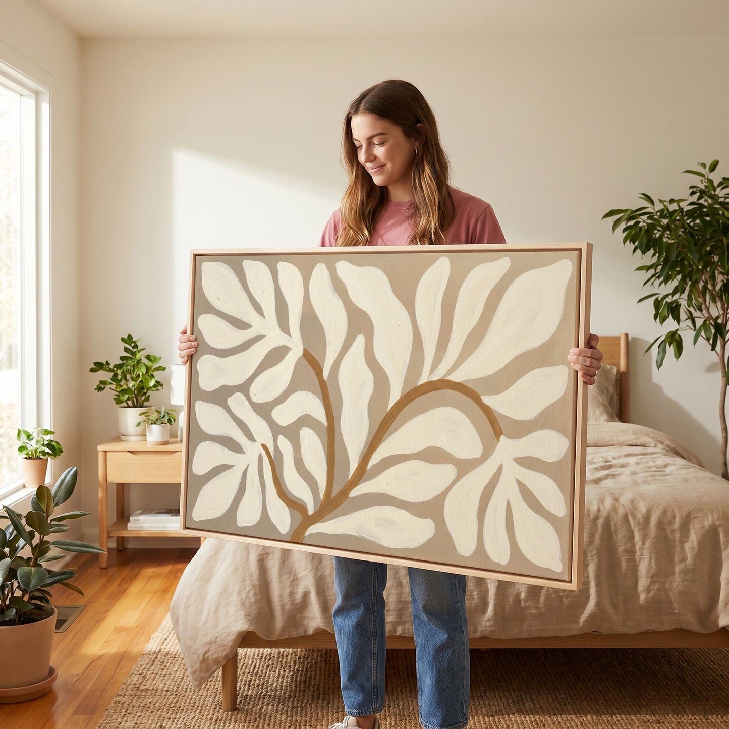 Abstract Botanical Leaves Canvas Wall Art