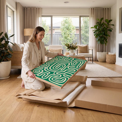 Abstract Maze Lines Canvas Wall Art