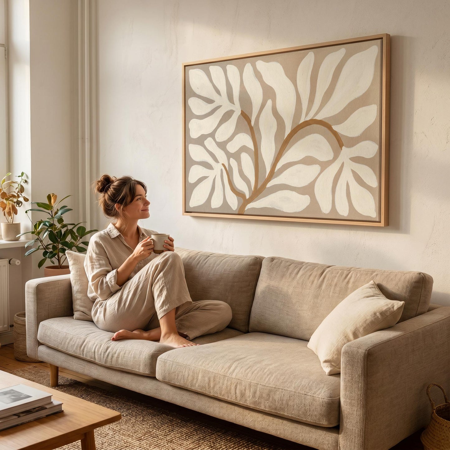 Abstract Botanical Leaves Canvas Wall Art
