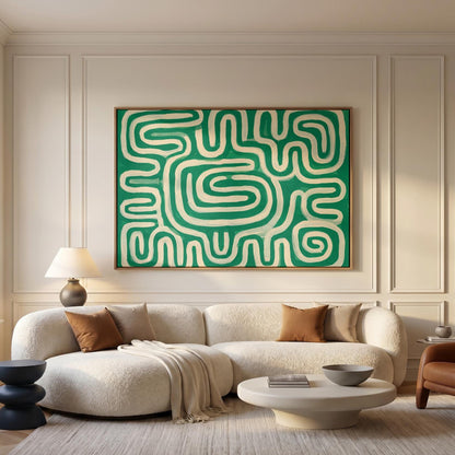 Abstract Maze Lines Canvas Wall Art