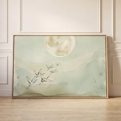 Flying Cranes Canvas Wall Art