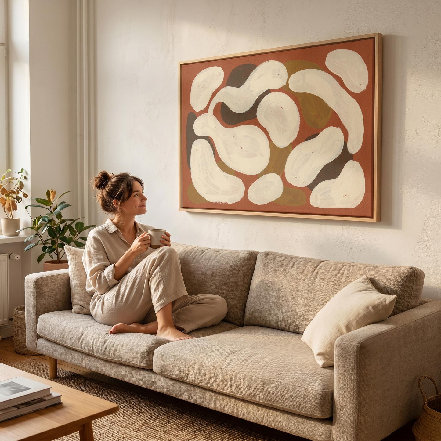 Abstract Organic Shapes Canvas Wall Art