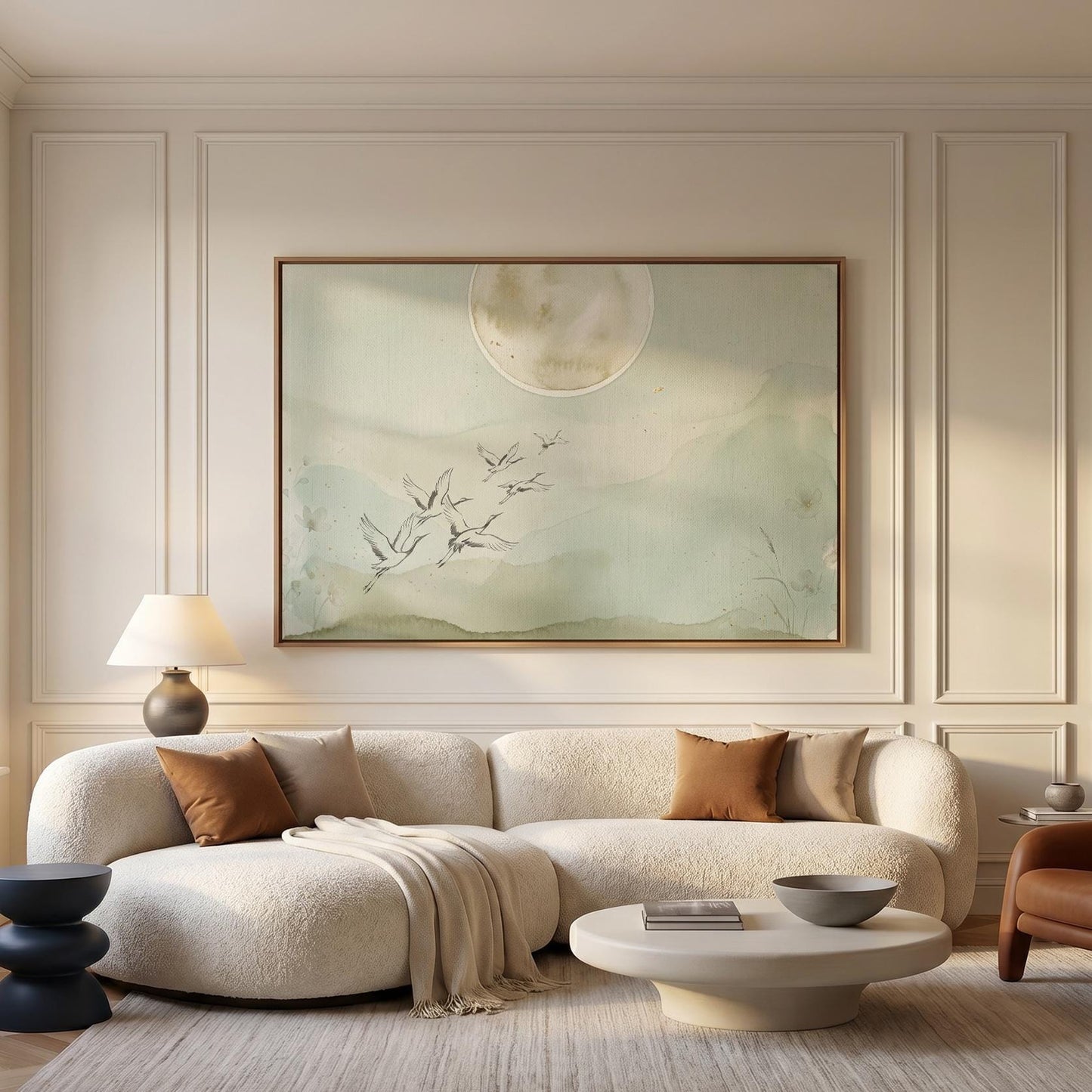 Flying Cranes Canvas Wall Art