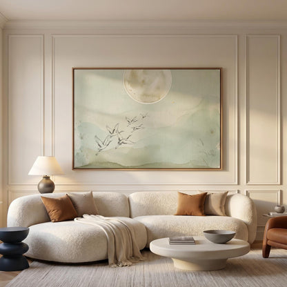 Flying Cranes Canvas Wall Art