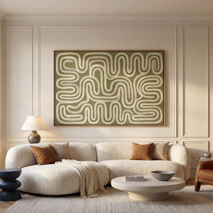 Abstract Wavy Lines Canvas Wall Art