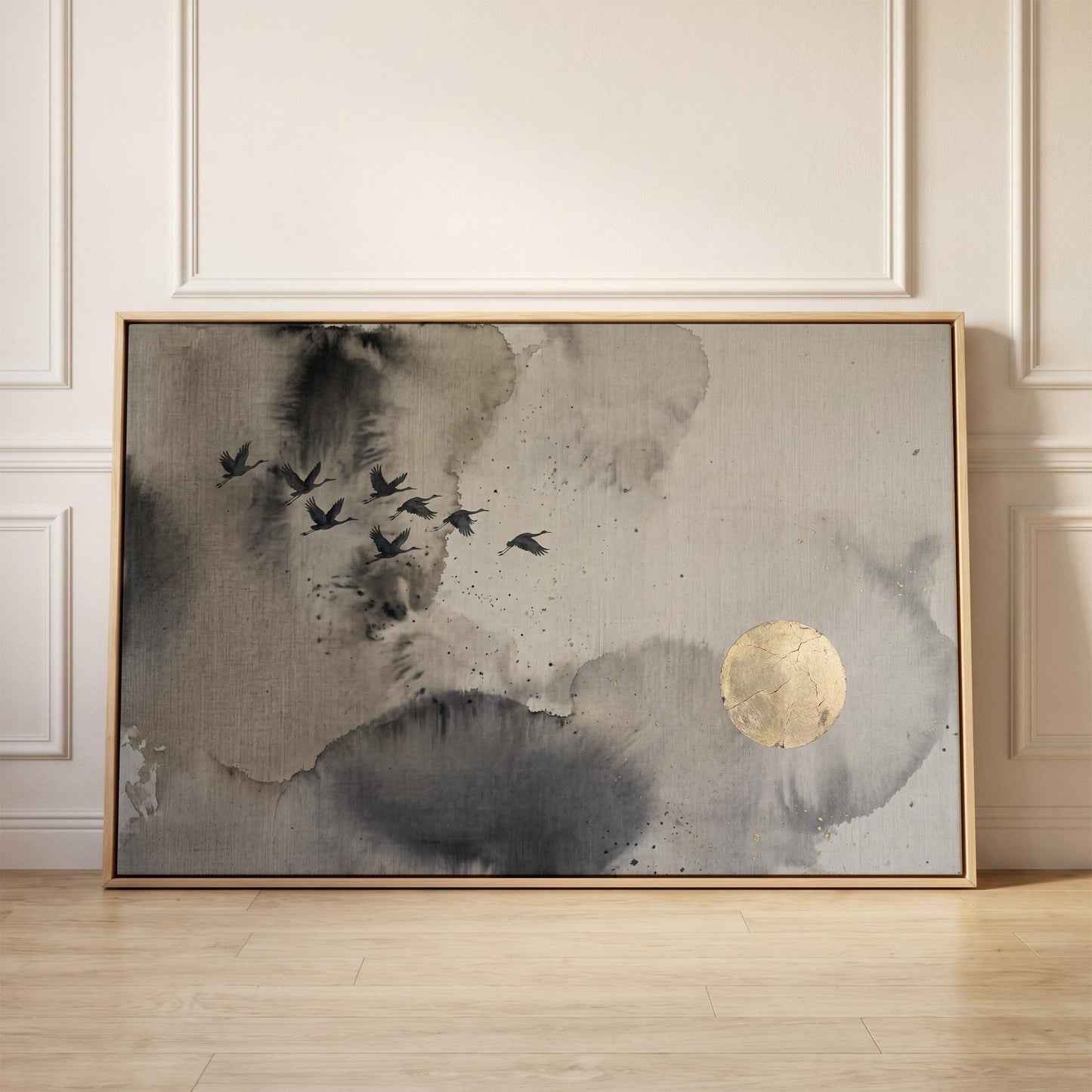 Flying Cranes Canvas Wall Art