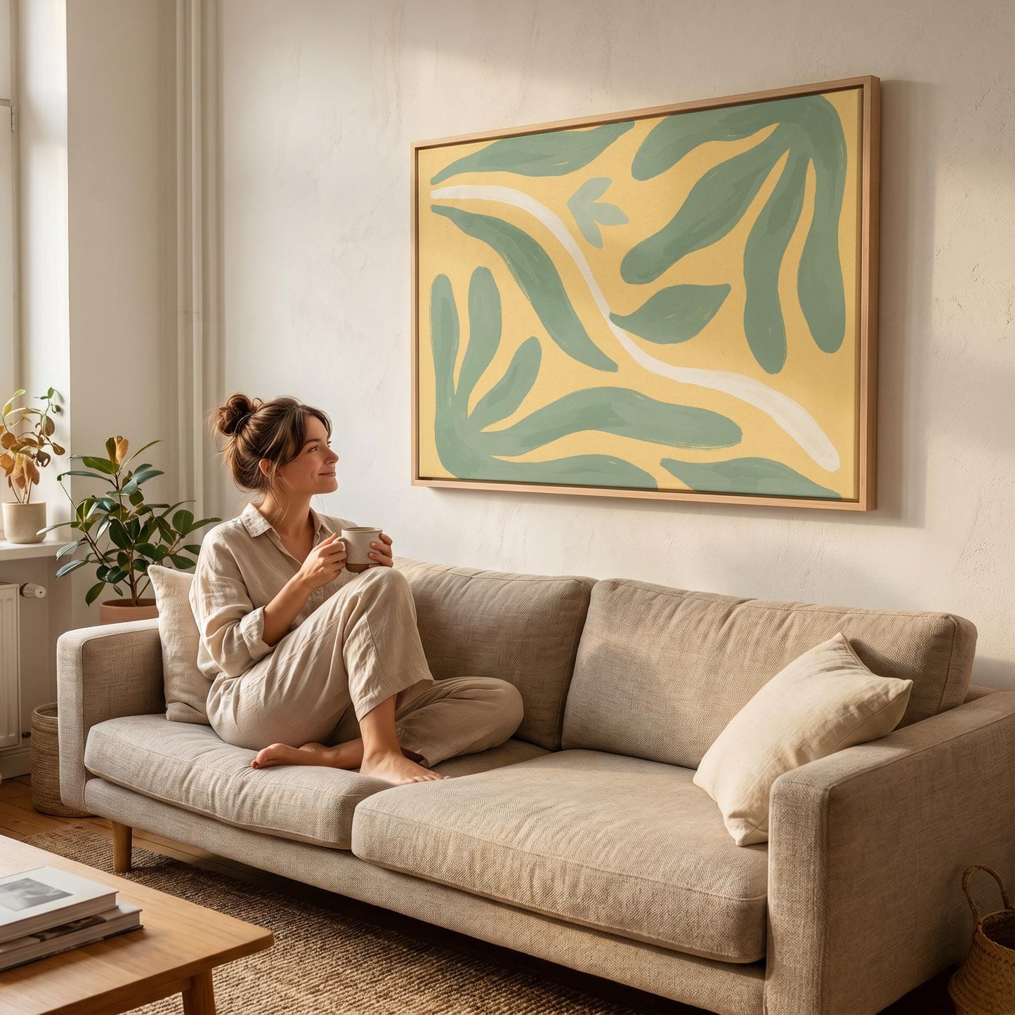 Abstract Leaf Canvas Wall Art