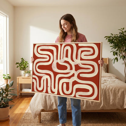 Abstract Wavy Lines Canvas Wall Art