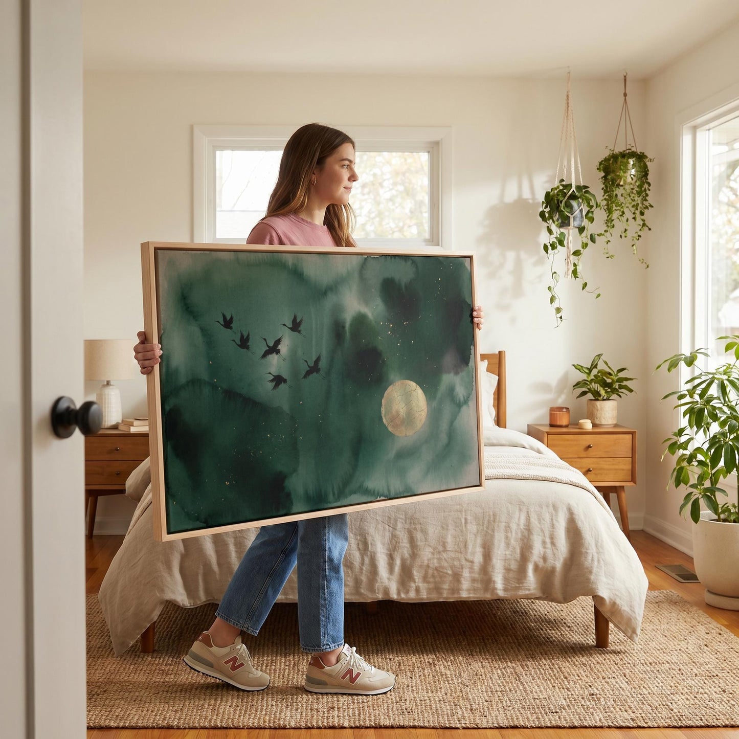 Flying Cranes Canvas Wall Art