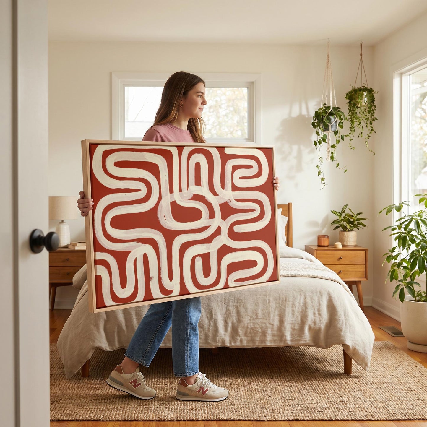 Abstract Wavy Lines Canvas Wall Art